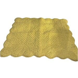 Crate And Barrel Grace Tailored Sham Yellow 21x27 Standard Size Scalloped Edges